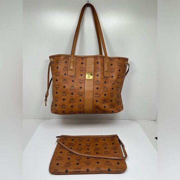 MCM Reversible Liz Shopper In Visetos - Cognac - With Insert & Pouch - Medium - Picture 1 of 7